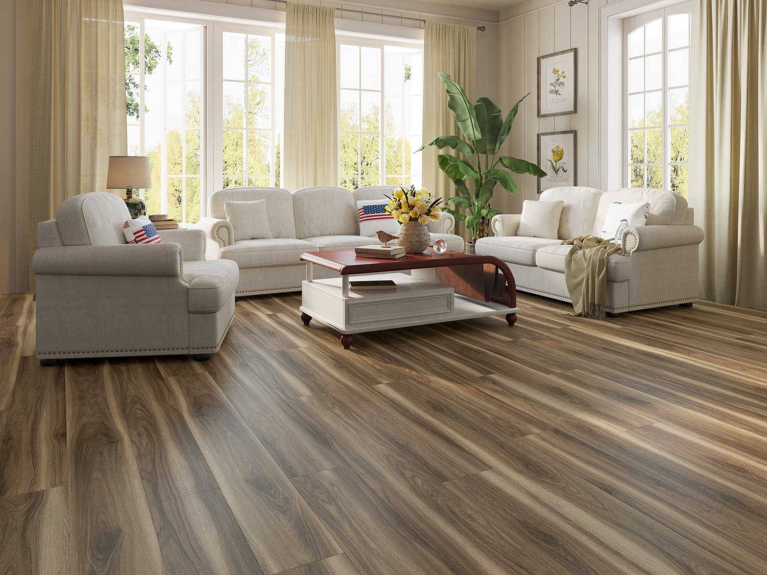 Cappuccino luxury vinyl flooring